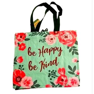 NEW Target "Be Happy, Be Kind" Eco-friendly Reusable Floral Tote